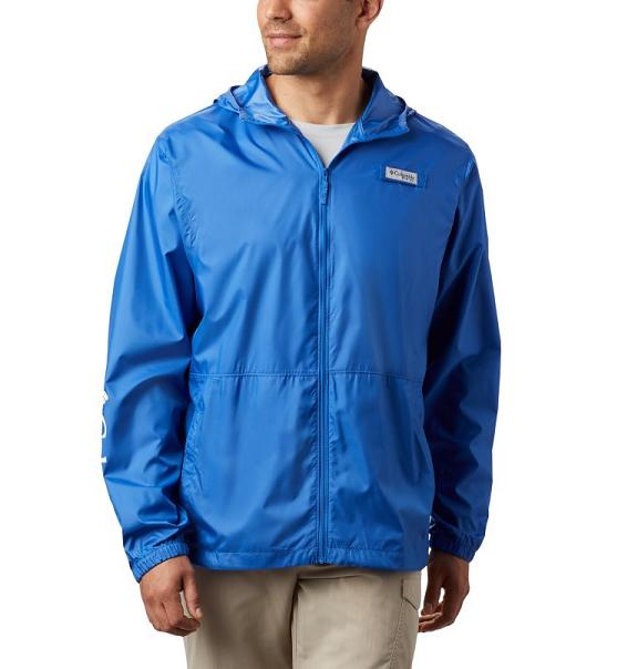 Columbia PFG Windbreaker Blue For Men's NZ83512 New Zealand